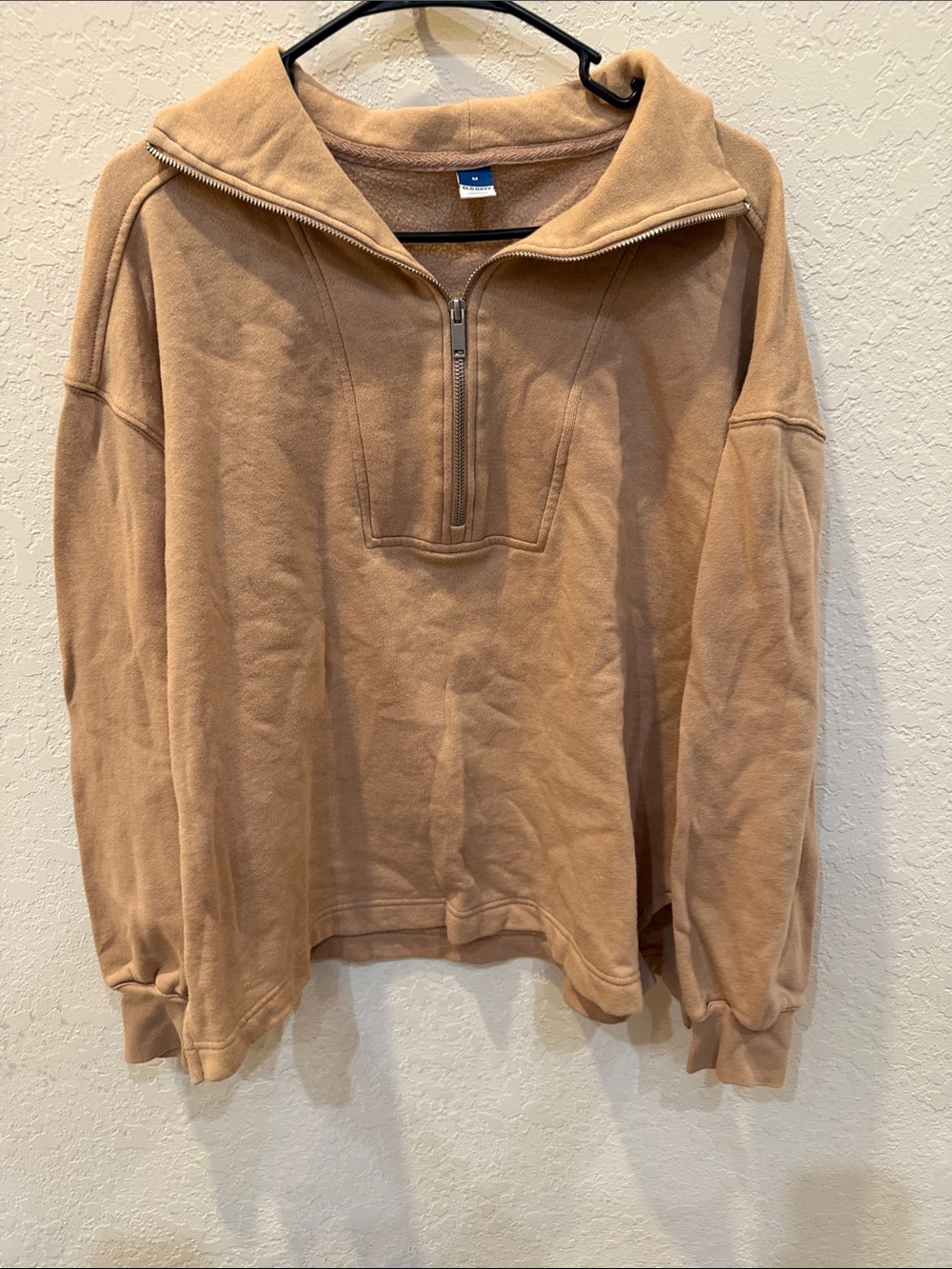Old Navy Zip-Up Pullover Sweater in Tan